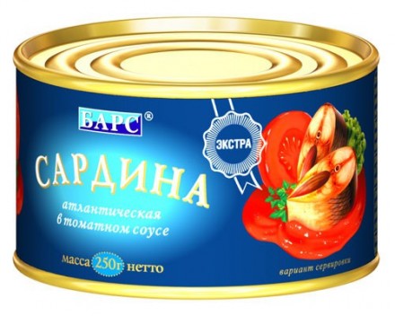 Сардина Атлантическая в томатном соусе Барс 250г оптом 