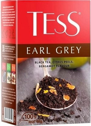 Чай черный Tess Earl Grey листовой с добавками 100г оптом 