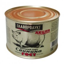 Свинина тушеная Высший сорт Главпродукт 500г оптом