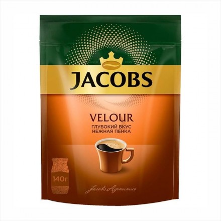 Кофе растворимый Jacobs Velour 140г мягкая упаковка оптом 