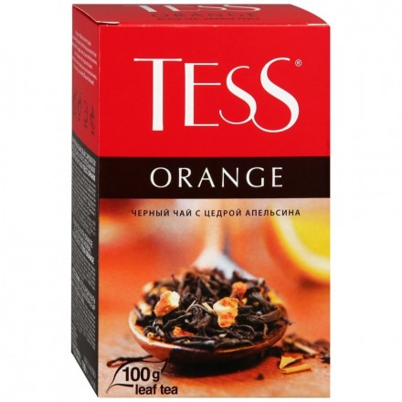 Чай черный Tess Orange листовой с добавками 100г оптом 