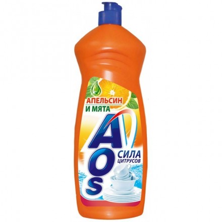 Средство для мытья посуды AOS Апельсин и мята, 900 мл. оптом 