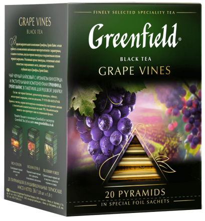 Чай Greenfield пирамидки Grape Vines 20пак оптом 