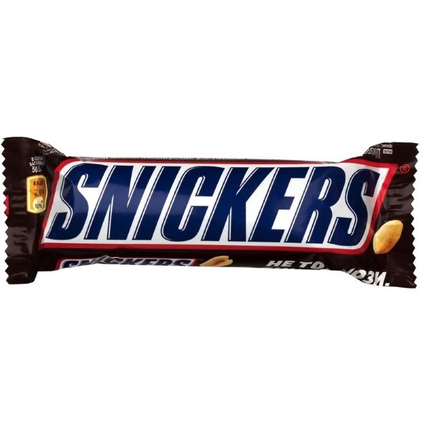 Шоколадный батончик Snickers 50.5 г оптом 