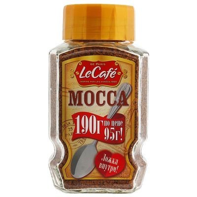 Кофе растворимый LE CAFE Моccа с ложкой 95гр оптом 