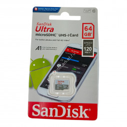 Карта памяти Sandisk ultra MicroSDHS uhs card 64 GB