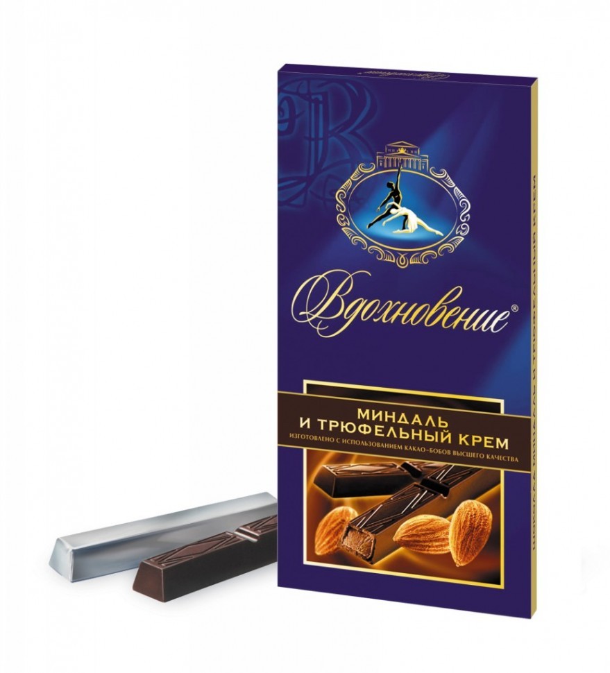 Шоколад Бабаевский Вдохновение с трюфельным кремом и миндалем 100г оптом 
