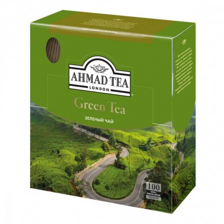 Чай зеленый Ahmad Tea 100пак оптом 