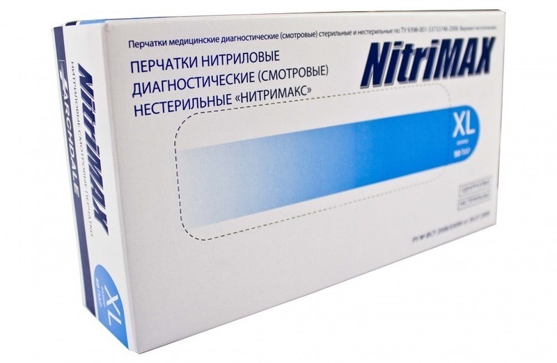 Перчатки нитриловые NitriMax размер XL, 50 пар оптом 