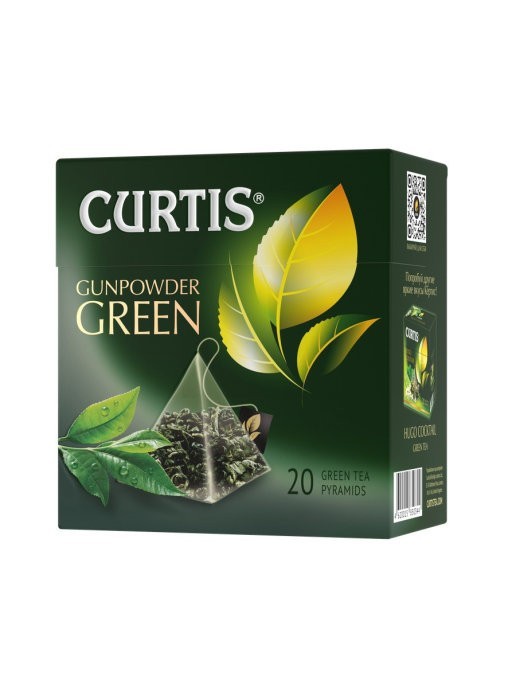 Чай зелёный Curtis Gunpowder Green в пирамидках 20шт оптом 
