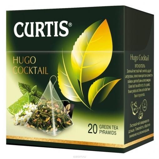 Чай зеленый Curtis Hugo Cocktail в пирамидках 20шт оптом 
