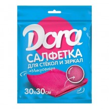 Салфетка из микрофибры Dora &quot;Для стёкол и зеркал&quot;, 30х30см оптом