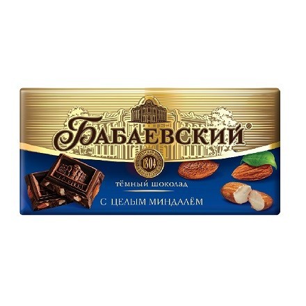 Шоколад Бабаевский Темный с цельным миндалем 100г оптом 