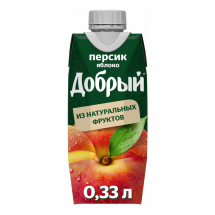 Сок Добрый Персик-яблоко 0,33 л оптом