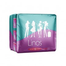 Женские гигиенические прокладки Linos Normal Top Dry 4 капли 10 шт оптом