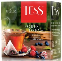 Tess Forest Dream черный чай в пирамидках со вкусом малины и черники 20 пак оптом