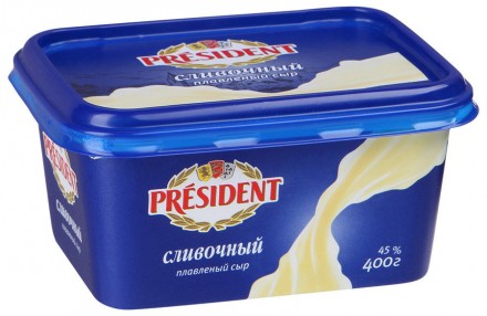 Сыр плавленый President Сливочный 45 % 400 г оптом 