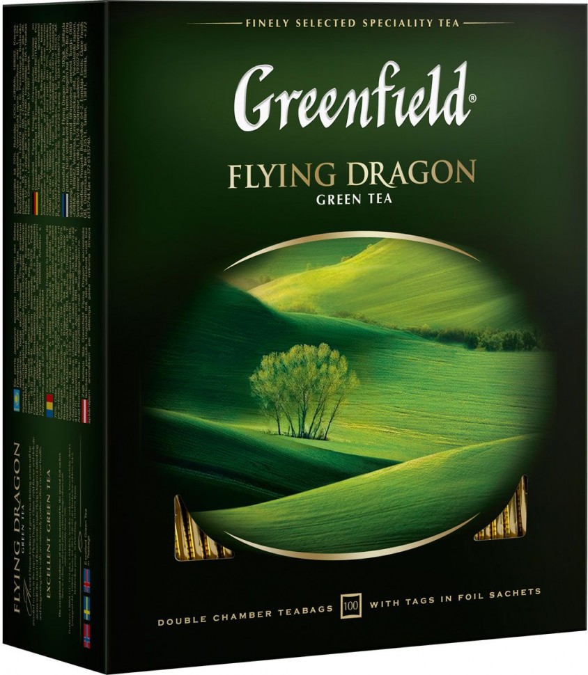 Зеленый чай Greenfield Flying Dragon 100 пак оптом 