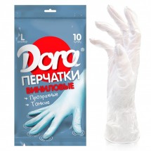 Перчатки Dora виниловые универсальные 10 шт оптом