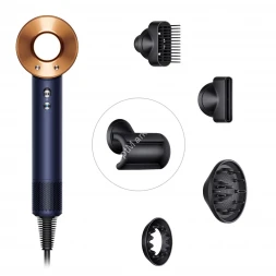 Профессиональный фен для волос Dyson синий с насадками