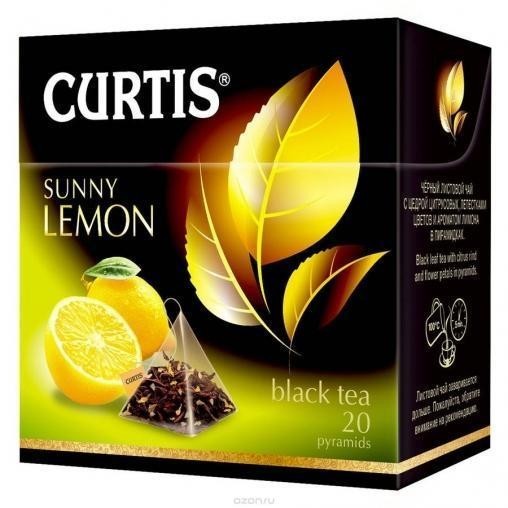 Чай черный Curtis Sunny Lemon в пирамидках 20шт оптом 