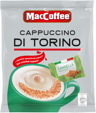 Кофе расстворимый МасСoffee Cappuccino di Torino с корицей 25,5г оптом 