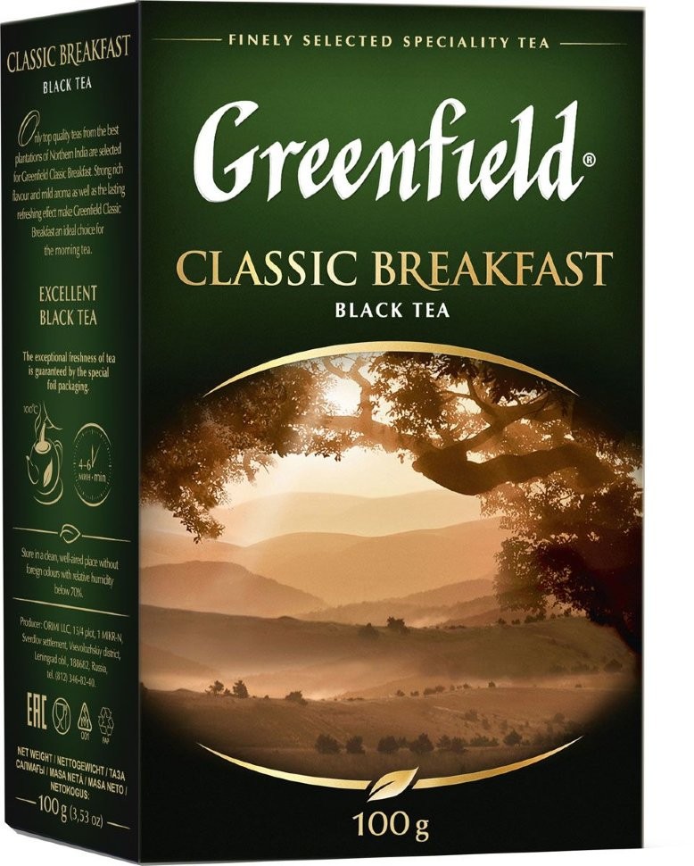 Чай черный Greenfield Classic Breakfast 100 г оптом 
