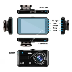 Видеорегистратор автомобильный Dual lens Vehicle Blackbox DVR с камерой заднего вида
