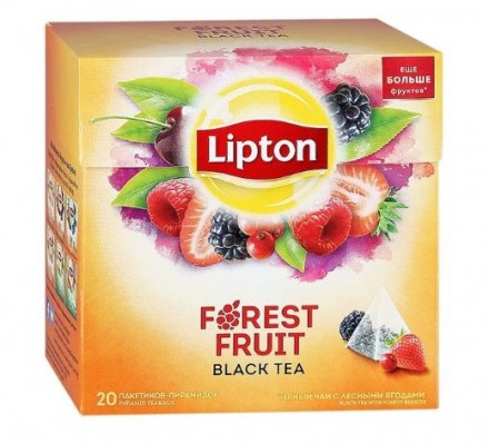 Черный чай Lipton Forest Fruit в пирамидках 20 пак оптом 