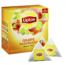 Черный чай Lipton Grape Raspberry в пирамидках 20 пак оптом