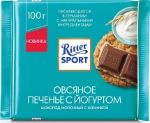 Шоколад Ritter Sport 100г/11шт Овсяное печенье с йогуртом оптом
