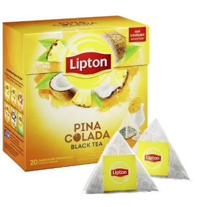 Черный чай Lipton Pina Colada в пирамидках 20 пак оптом 