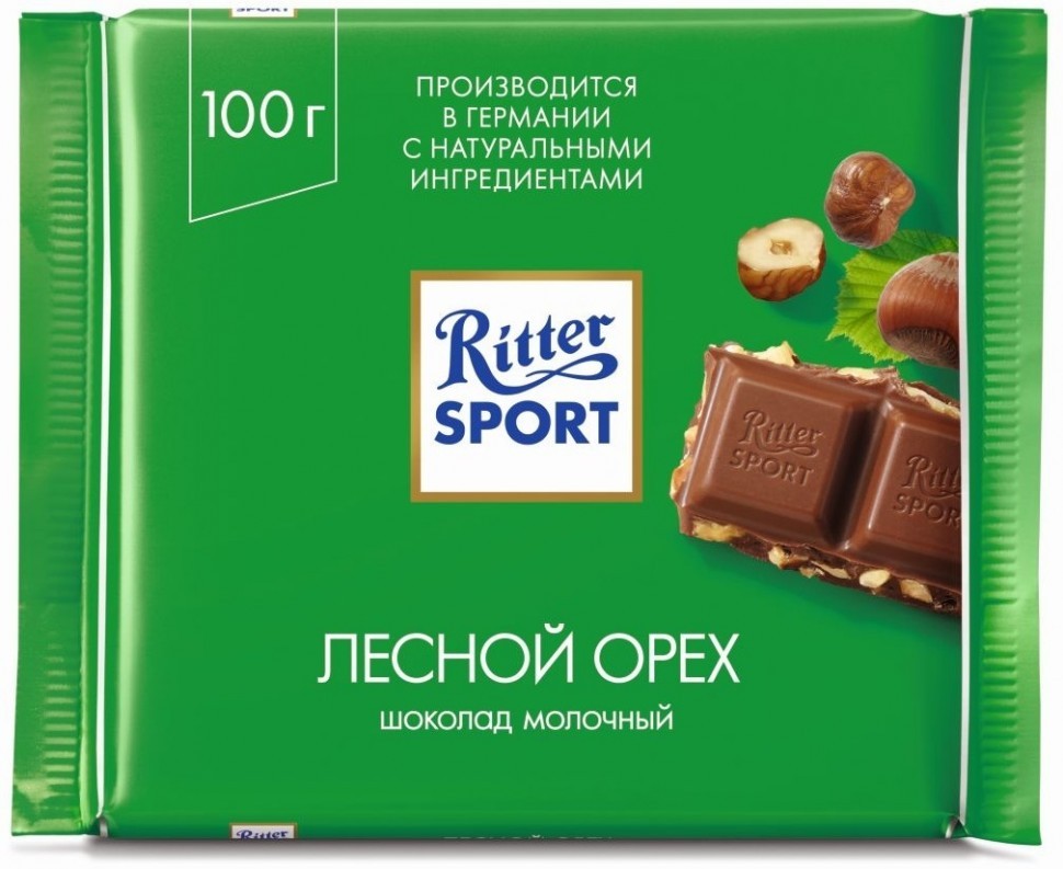 Шоколад Ritter Sport 100г/12 шт Лесной орех оптом 