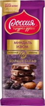 Шоколад Россия Молочный 90г/21 Миндаль-изюм оптом