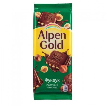 Alpen Gold шоколад молочный с фундуком, 90 г оптом 