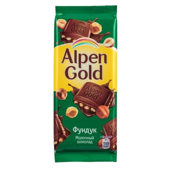 Alpen Gold шоколад молочный с фундуком, 90 г оптом 