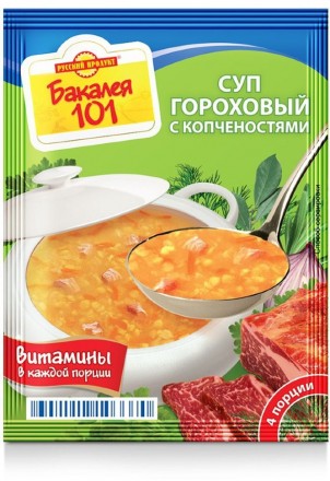 Русский продукт Суп гороховый с копченостями 65 г оптом 