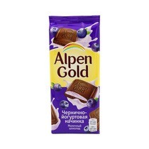 Alpen Gold шоколад молочный с чернично-йогуртовой начинкой, 90 г оптом 