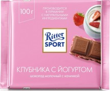 Шоколад Ritter Sport 100г/12шт Клубника с йогуртом оптом