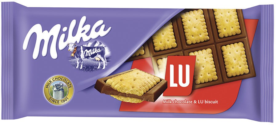 Milka шоколад молочный с печеньем Lu 87 г оптом 