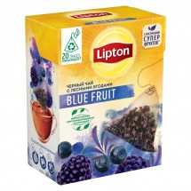 Чай черный Lipton Blue Fruit с кусочками ягод в пирамидках 20пир оптом