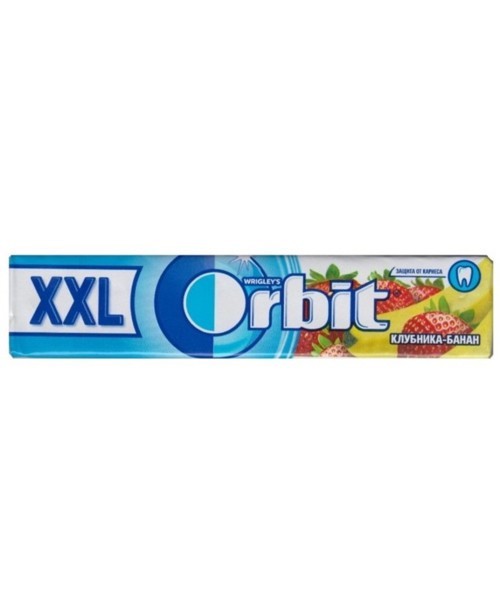 Жевательная резинка Orbit XXL Клубника-банан оптом 