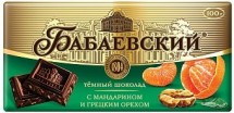 Бабаевский шоколад с мандарином и грецким орехом 100 г/4*17 оптом