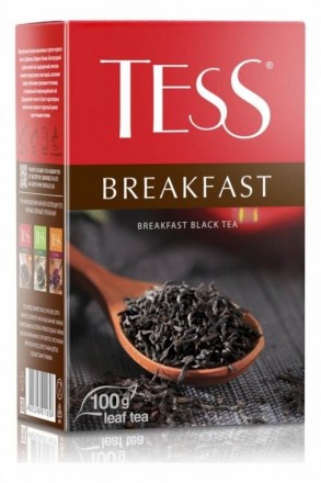 Чай черный Tess Breakfast листовой с добавками 100г оптом 