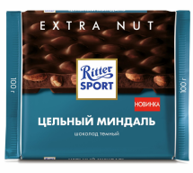 Шоколад Ritter Sport Цельный миндаль темный шоколад 100г оптом